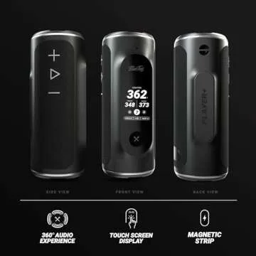 Blue Tees Golf Player+ GPS Speaker with Touch Screen, Battery Life, 40000 Courses, IPX7 Waterproof a...