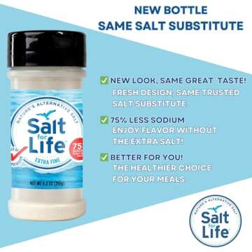 Salt For Life Salt Substitute - Tasty Low Sodium Potassium Salt for Delicious Meals!