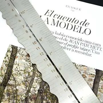 UPTTHOW 3PCS Stainless Steel Metal Paper Tearing Ruler Craft Ruler for Cutting Paper to Wavy Line Jagged and Irregular Edges 12'' Measuring Tool for Engineering School Office Architect and Drawing