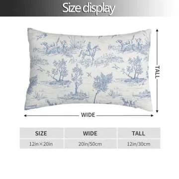 Wsunsal Blue and White Toile Pillow Covers 12x20 Inch Set of 2 Vintage French Country Throw Pillow C...