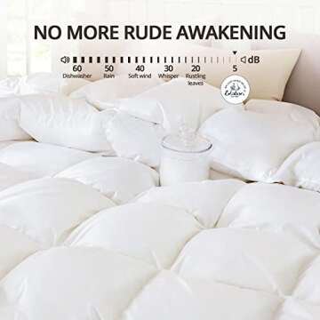 Globon Winter White Goose Down Comforter King Size,Down Duvet Insert, 800 Fill Power, 400 Thread Count,Ultra Soft Noiseless Shell with Corner Tabs, White