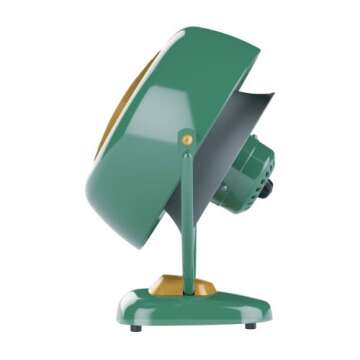 Vornado VFAN Vintage Air Circulator Fan, 3 Speeds, Metal Construction, Adjustable Airflow, Green