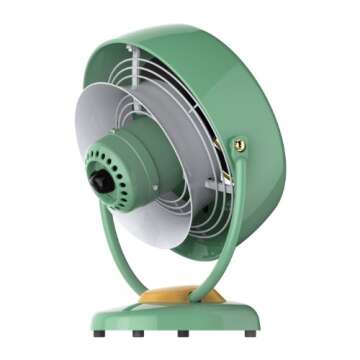 Vornado VFAN Vintage Air Circulator Fan, 3 Speeds, Metal Construction, Adjustable Airflow, Green