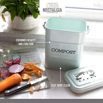 Kitchen Craft Living Nostalgia Vintage Blue Compost Bin LNCOMPBLU
