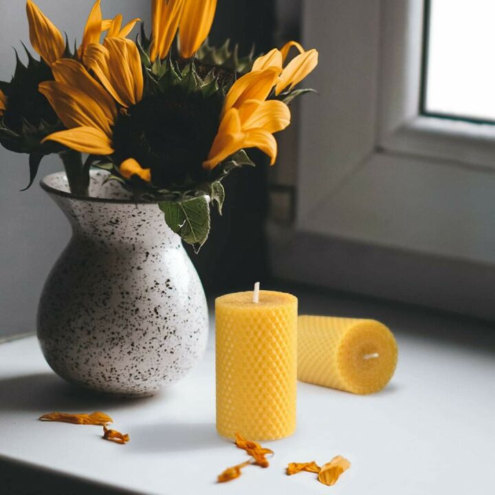 Beeswax Pillar Candles - Handmade Set of 3