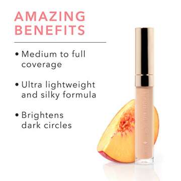 100% PURE 2nd Skin Concealer (Fruit Pigmented), Shade 3, Full Coverage, Lightweight, Liquid Conceale...