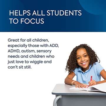 Bouncy Bands Bouncyband Original for Chairs, Blue, 1-Pack – Chair Bands for 13” to 17” Wide Chair Legs with 1.5” Diameter Support Pipes – Silent Sensory Tool Increases Focus and Relieves Stress