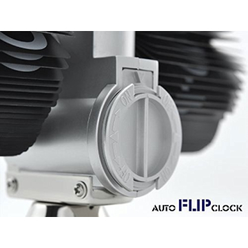 WoneNice Retro Digital Flip Down Clock -Battery Powered Internal Gear Operated Clock for Home & Office Décor -Black