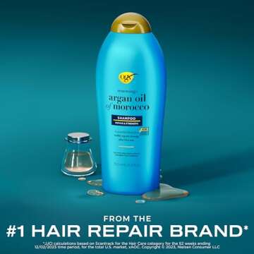 OGX Renewing Argan Oil of Morocco Shampoo - Strengthens and Repairs Dry, Damaged Hair - Paraben-Free, Sulfate-Free - 25.4 fl. oz