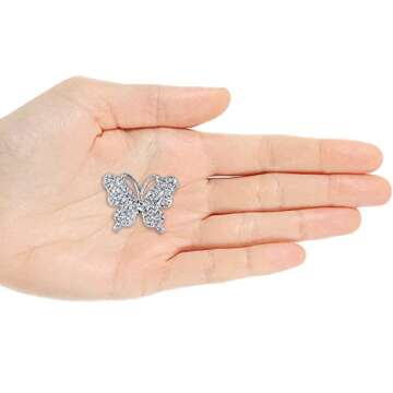 Rhinestone Bling Decoration Charms, Diamond Trend Designer Luxury Cute Jewelry Shoe Accessories for Women Girl Gifts(Silver)