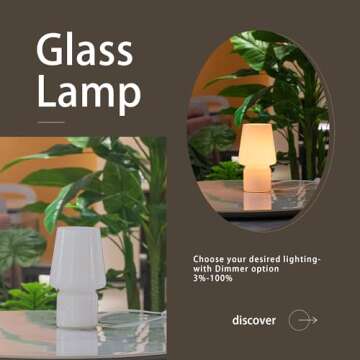 SUREYOND Mushroom Lamp,Small Table Lamp,Mini Lamp Cute Lamp Nightstand Lamp Kitchen Lamp,Glass Mushroom Table Lamp,Suitable for Bedrooms, Kitchens, Living Rooms, Bedside, Girl Gifts（White）