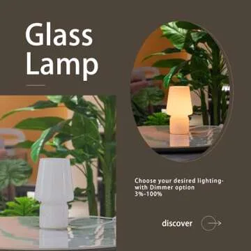 SUREYOND Mushroom Lamp,Small Table Lamp,Mini Lamp Cute Lamp Nightstand Lamp Kitchen Lamp,Glass Mushroom Table Lamp,Suitable for Bedrooms, Kitchens, Living Rooms, Bedside, Girl Gifts（White）