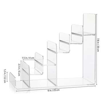 Cabilock 6-Tier Clear Display Risers Stand, Large Perfume Organizer,Acrylic Display Shelf,Clear Wall...