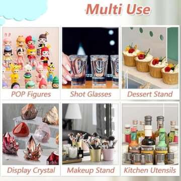 Cabilock 6-Tier Clear Display Risers Stand, Large Perfume Organizer,Acrylic Display Shelf,Clear Wallet Display Stand Purse Handbag Organizer,Jewelry Display Riser, Plastic Purse Organizer For Figures