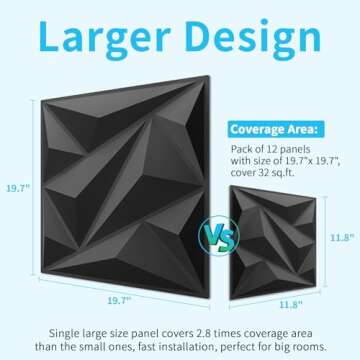 Art3dwallpanels PVC 3D Wall Panel Diamond - Stylish Interior Wall Décor