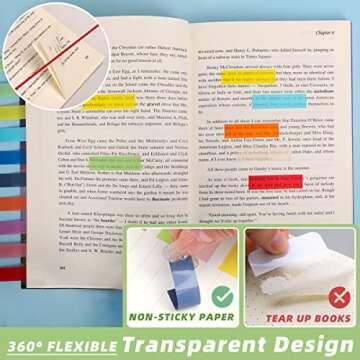 2800-Pcs Sticky/Book Tabs, Writable Morandi Translucent Book Markers Sticky Note Tabs, Repositionable Book Flags Strip, Post It Notes, Book Annotation Supplies, Annotation Tabs, File Index Tabs
