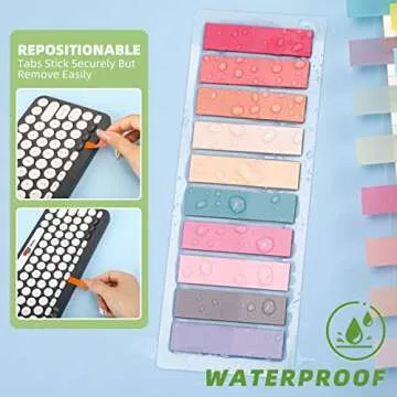 2800-Pcs Sticky/Book Tabs, Writable Morandi Translucent Book Markers Sticky Note Tabs, Repositionable Book Flags Strip, Post It Notes, Book Annotation Supplies, Annotation Tabs, File Index Tabs