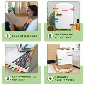 2800-Pcs Sticky/Book Tabs, Writable Morandi Translucent Book Markers Sticky Note Tabs, Repositionable Book Flags Strip, Post It Notes, Book Annotation Supplies, Annotation Tabs, File Index Tabs