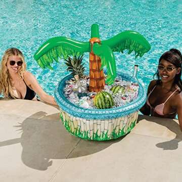 JOYIN 28” Inflatable Palm Tree Cooler, Luau Hawaiian Tropical Beach Themed Party Decorations, Blow Up Palm Trees Cooler Outdoor Party Supplies, Kids Adults Birthday Party Décor
