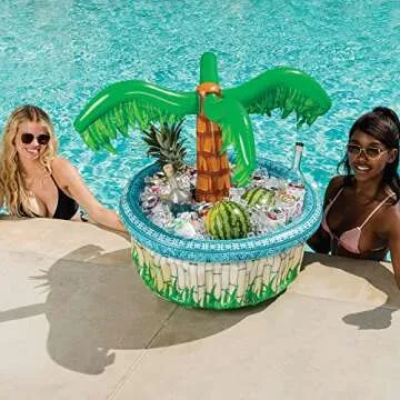 JOYIN 28” Inflatable Palm Tree Cooler, Luau Hawaiian Tropical Beach Themed Party Decorations, Blow Up Palm Trees Cooler Outdoor Party Supplies, Kids Adults Birthday Party Décor
