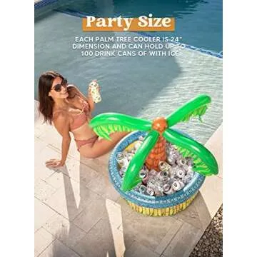 JOYIN 28” Inflatable Palm Tree Cooler, Luau Hawaiian Tropical Beach Themed Party Decorations, Blow Up Palm Trees Cooler Outdoor Party Supplies, Kids Adults Birthday Party Décor