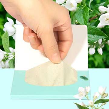 Teenitor Oil Absorbing Sheets for Face, 1000 Sheets Jasmine Oil Blotting Paper for Oily Skin, Natural Oil Control Film Oil Blotting Sheets for Face Men Women, Face Oil Sheets