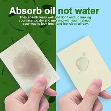 Teenitor Oil Absorbing Sheets for Face, 1000 Sheets Jasmine Oil Blotting Paper for Oily Skin, Natural Oil Control Film Oil Blotting Sheets for Face Men Women, Face Oil Sheets