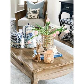 Unique Saigon Cane Wrapped Hurricane Candle Holder for Home