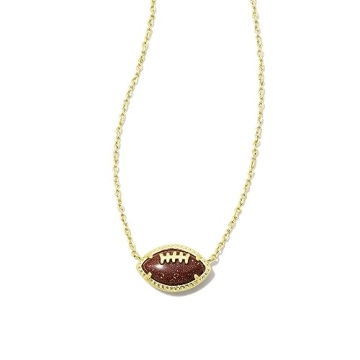 Kendra Scott Football Necklace in Orange Goldstone - Fashion Jewelry