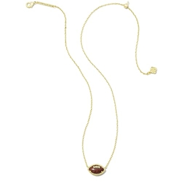 Kendra Scott Football Necklace in Orange Goldstone - Fashion Jewelry