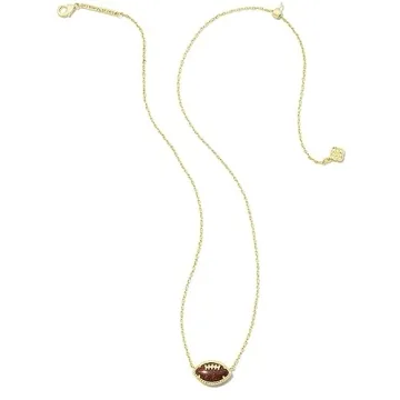 Kendra Scott Football Necklace in Orange Goldstone - Fashion Jewelry