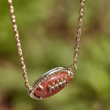 Kendra Scott Football Necklace in Orange Goldstone - Fashion Jewelry