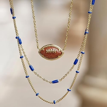 Kendra Scott Football Necklace in Orange Goldstone - Fashion Jewelry