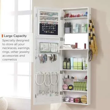 GISSAR Jewelry Mirror Armoire Wall Mount Cabinet Organizer