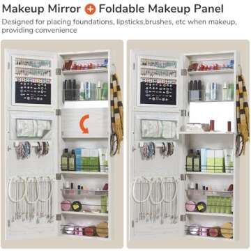GISSAR Jewelry Mirror Armoire Wall Mount Cabinet Organizer