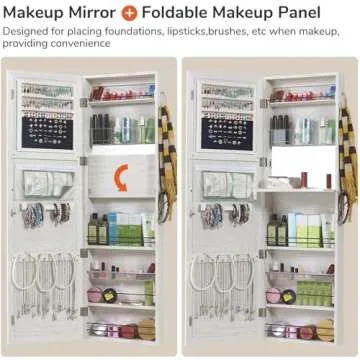 GISSAR Jewelry Mirror Armoire Wall Mount Cabinet Organizer