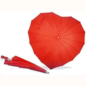 KXCFCYS Heart Shaped Umbrella for Weddings and Engagements