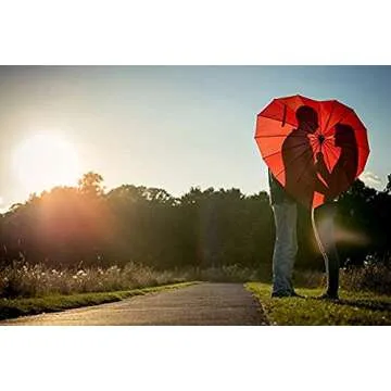 KXCFCYS Heart Shaped Umbrella for Weddings and Engagements