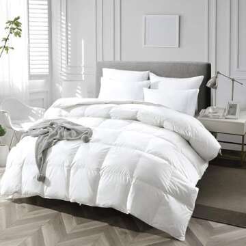 APSMILE Super King Luxury 100% Organic Cotton All Season Down Feather Fibers Comforter, High Fill Po...