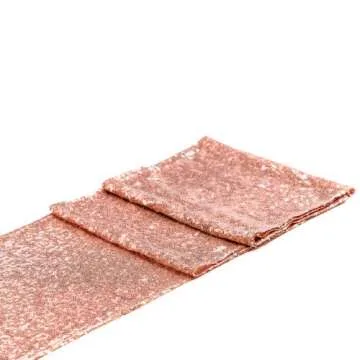 Artunique 63pc Rose Gold Party Decorations Kit | Huge Rose Gold Latex and Confetti Balloons (18) | Sequin Table Runner (1) | Fringe Curtain (2) | Ribbon (2) | Paper Straws (25) | Tassle Garland (15)