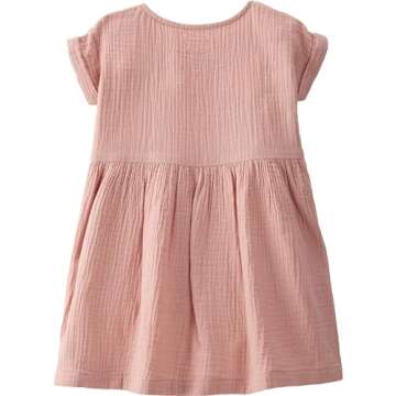 little planet by carter's baby-girls Baby & Toddler Girls' Organic Cotton Dress, Blush, 24 Months