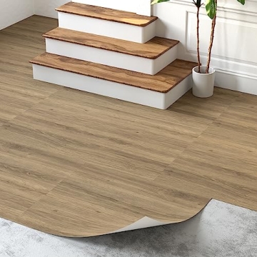 Oxdigi Peel and Stick Vinyl Flooring Roll 15.7"x 118"/13 Sq.Ft, Self Adhesive Vinyl Floor Tiles Wood...