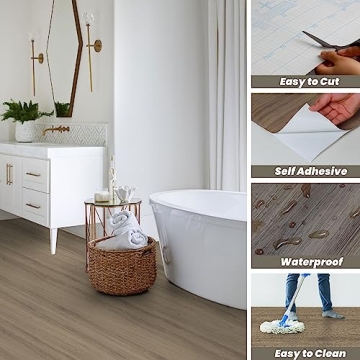 Oxdigi Peel and Stick Vinyl Flooring Roll 15.7"x118"