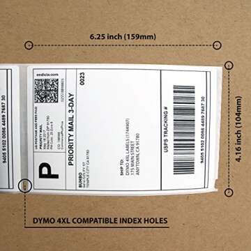Buhbo Compatible with DYMO LabelWriter 4XL 4" x 6" Shipping Label 1744907, White (220 Per Roll)