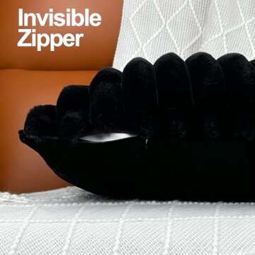 Luxurious 18x18 Soft Faux Fur Throw Pillow Covers Set of 2