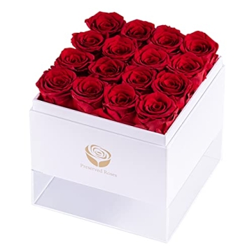 Sunia Preserved Rose, Rose Gift for Her - Handmade Real Rose Eternal Romantic Gift for Girlfriend Mo...