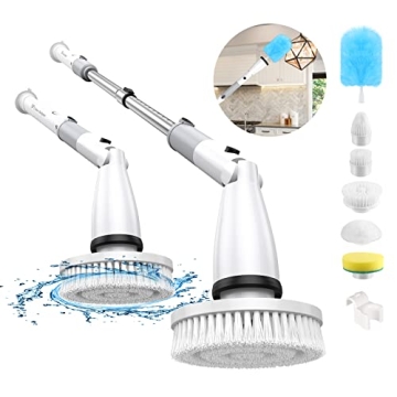 Electric Spin Scrubber - 330rpm Cordless Electric Scrubber for Bathroom, Home Cleaning. 6 Replaceabl...