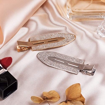PAGOW Rhinestone No Bend Hair Clips - Stylish & Functional