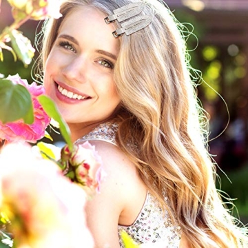 PAGOW Rhinestone No Bend Hair Clips - Stylish & Functional