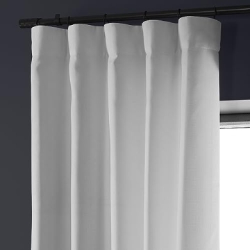 HPD Faux Linen Room Darkening Curtains - 84 Inches